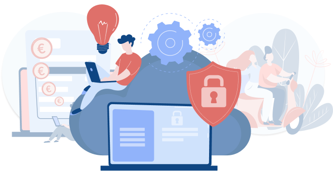 Illustrazione che rappresenta la sicurezza dei dati nella richiesta di un prestito online
